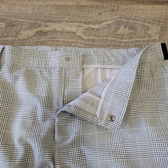 ZARA | Plaid Trousers Stretch Waist Dress Pants | Sz. XL - Picture 8 of 14
